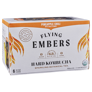 Flying Embers Pineapple Sunset Kombucha 6pk 12oz Cans