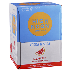 High Noon Grapefruit Vodka Soda 4pk 12 oz Cans