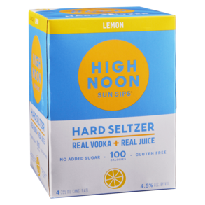 High Noon Lemon Vodka Soda 4pk 12 oz Cans