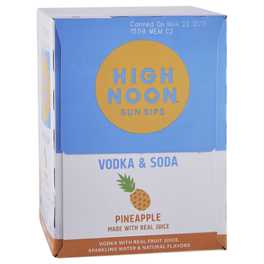 High Noon Pineapple Vodka Soda 4pk 12 oz Cans