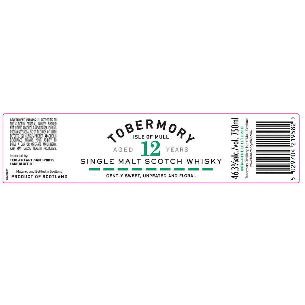 Tobermory Single Malt Scotch 12 Yr 750 ml